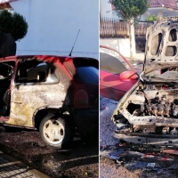 Sale ardiendo un vehículo en Olivenza