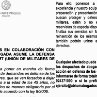 Dos estudios de abogados extremeños defenderán jurídicamente a los militares asociados a la UMT