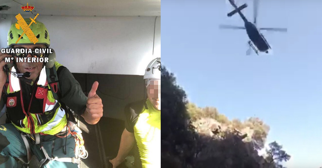 Rescatan en helicóptero a un barranquista en Madrigal de la Vera