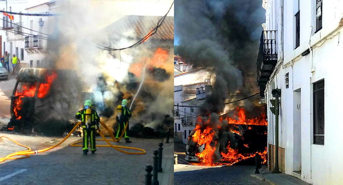 Un camión sale ardiendo en plena calle cuando atravesaba Constantina