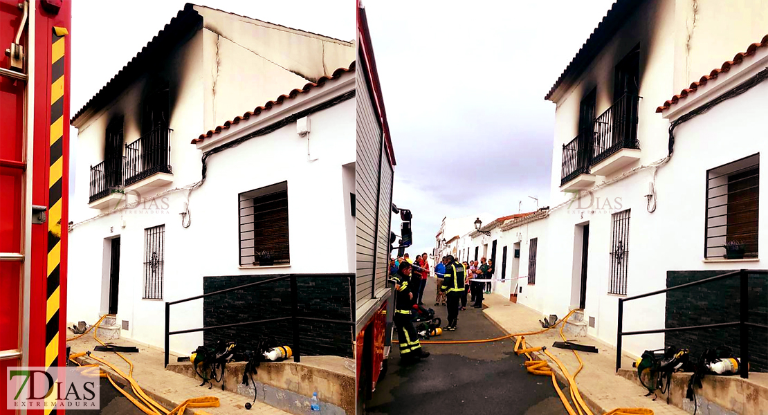 Grave incendio de vivienda en los Santos de Maimona