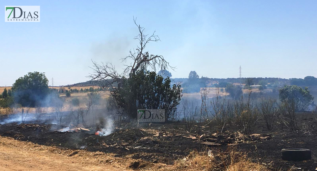 Grave incendio de pastos cercano a Las Vaguadas (Badajoz)