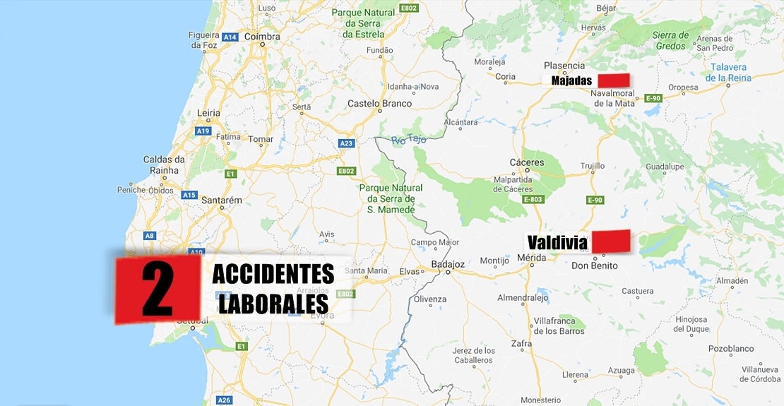 Dos heridos graves en dos nuevos accidentes laborales en Extremadura