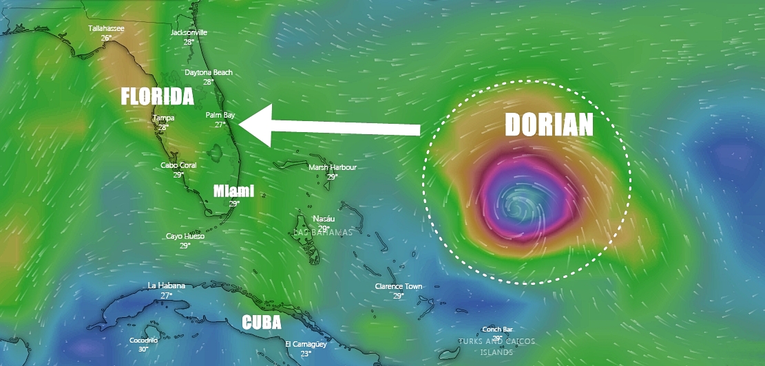 Dorian amenaza con impactar en Florida (EE.UU.)