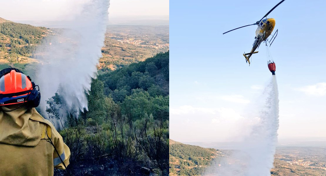 Otro día sin descanso para los bomberos forestales en Extremadura