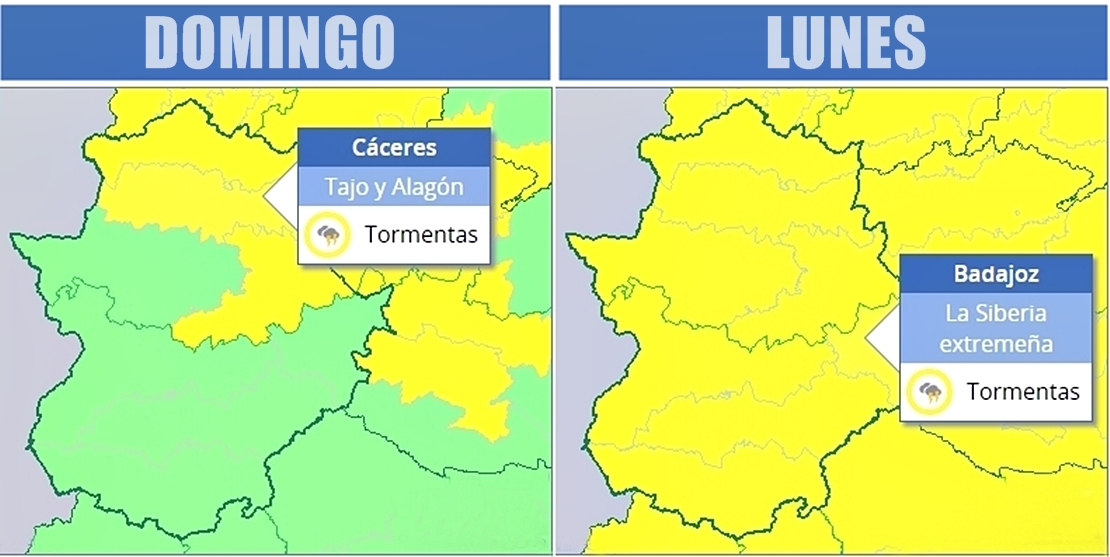 AVISOS: Las tormentas cobran protagonismo en Extremadura