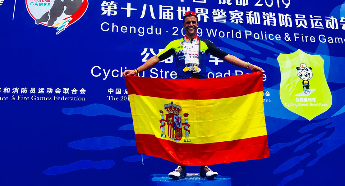 El extremeño Javier Sánchez finaliza los Juegos Mundiales de Policías y Bomberos con su quinta medalla