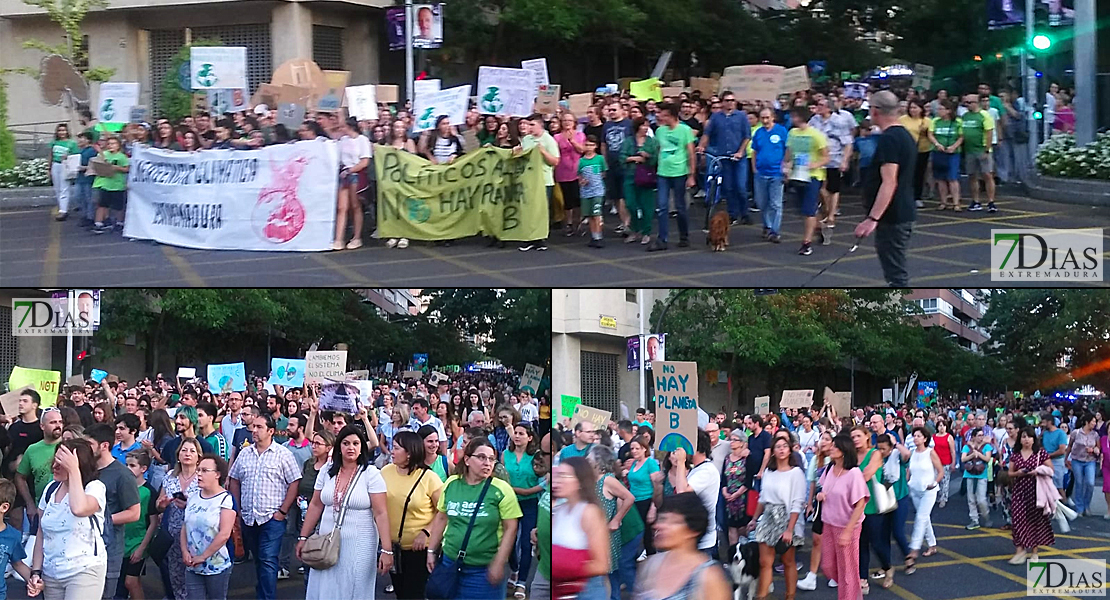 Medio millar de personas se manifiestan en Badajoz contra el cambio climático