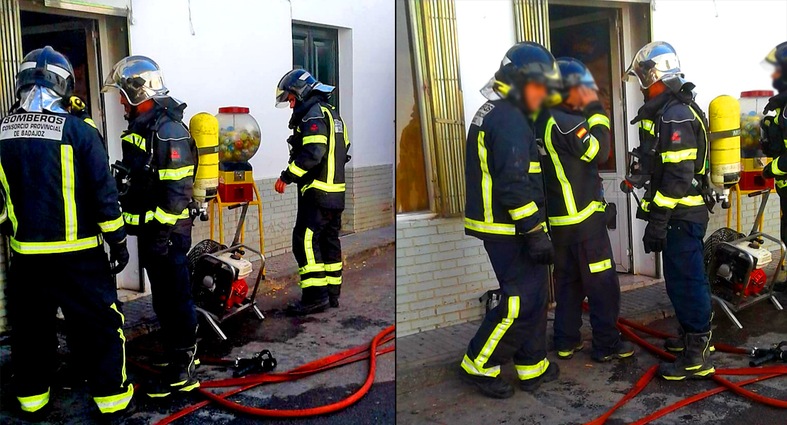 Se produce un incendio en un establecimiento comercial de Llerena