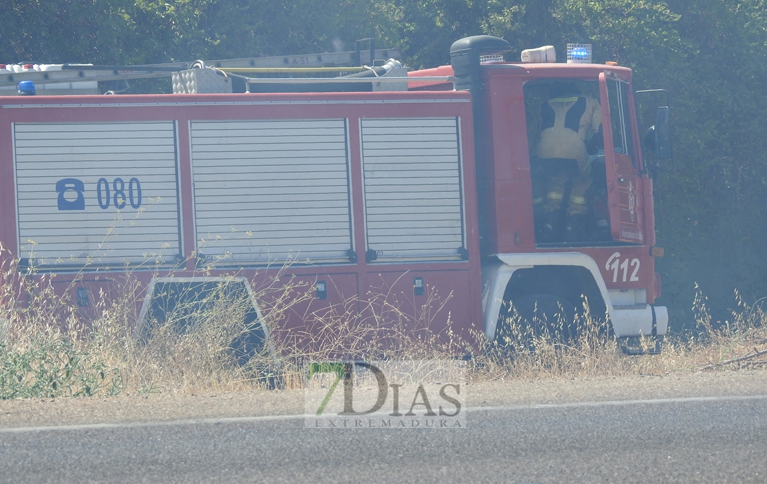 Imágenes del incendio en la Nacional 432 (Badajoz)