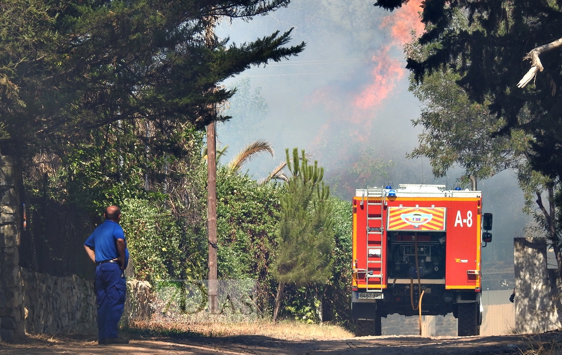 Imágenes del incendio en la Nacional 432 (Badajoz)