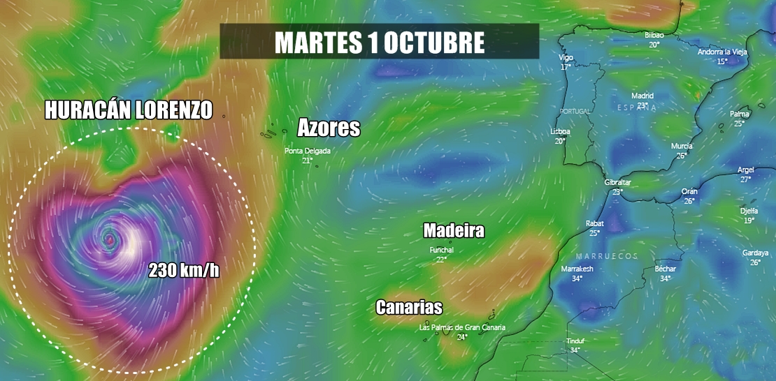 Lorenzo ya es un temible huracán de Categoría 4