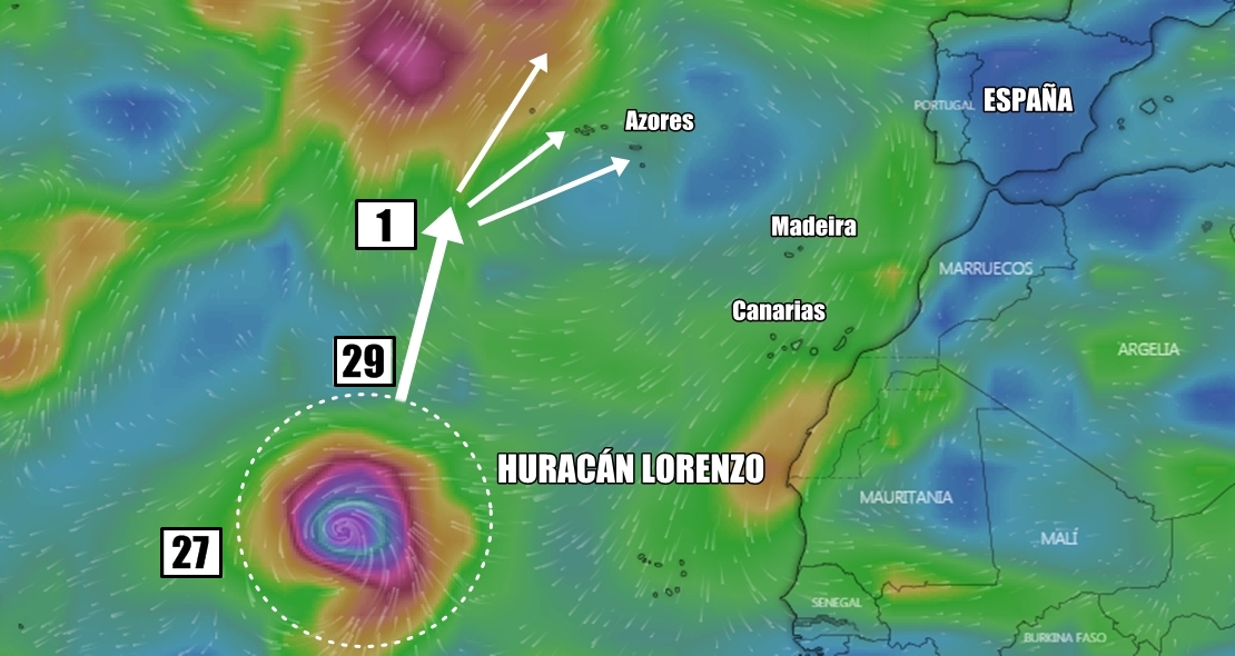 El Huracán Lorenzo comienza su rumbo al norte