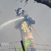 Imágenes del incendio en la Nacional 432 (Badajoz)