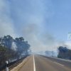 Imágenes del incendio en la Nacional 432 (Badajoz)