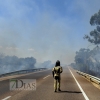 Imágenes del incendio en la Nacional 432 (Badajoz)