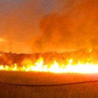 Un incendio afecta a 2.000 metros cuadrados en el Polígono Industrial de Almendralejo
