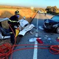 Grave accidente en la N-430 con cinco heridos, uno de ellos trasladado en helicóptero