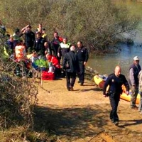 Un helicóptero interviene en el accidente de una piragüista en Cáceres