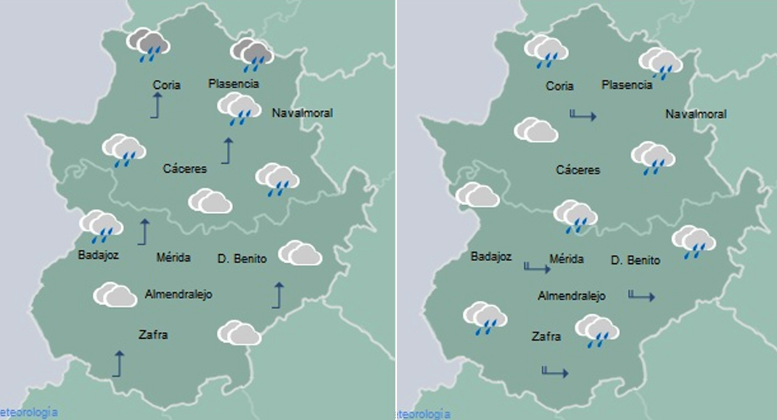 Llegan las primeras lluvias y las temperaturas bajarán en Extremadura