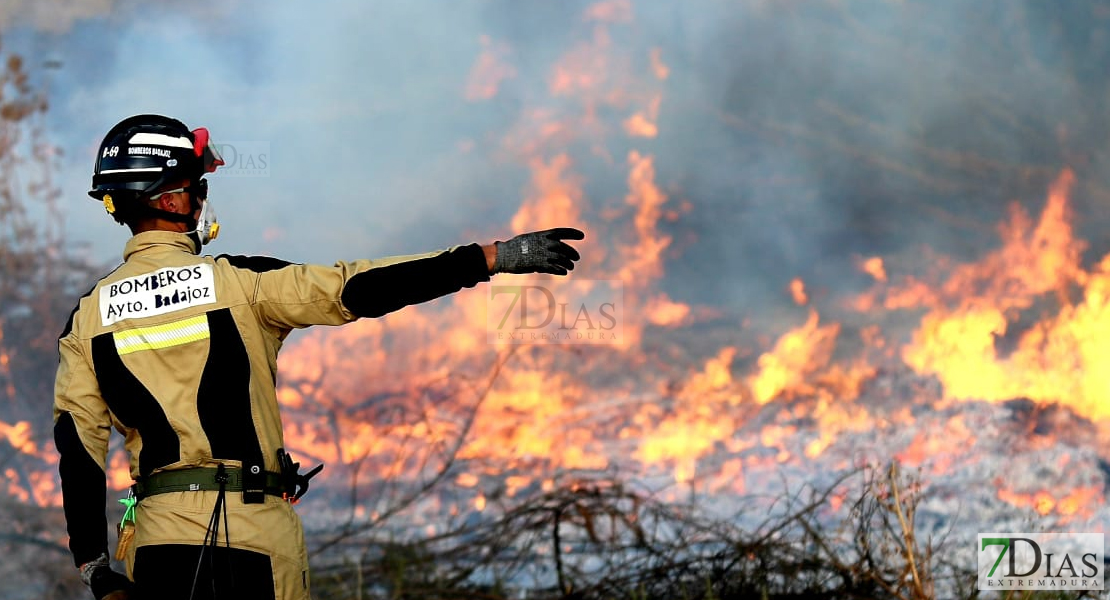 Los bomberos de Badajoz actúan en un incendio cercano a la autovía A-5