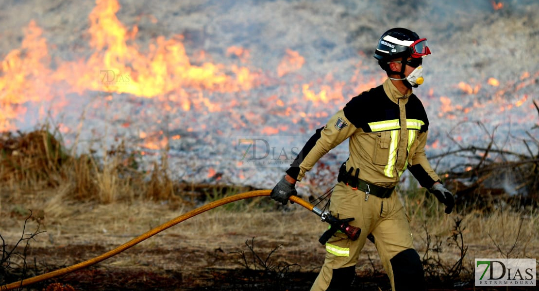 Los bomberos de Badajoz actúan en un incendio cercano a la autovía A-5