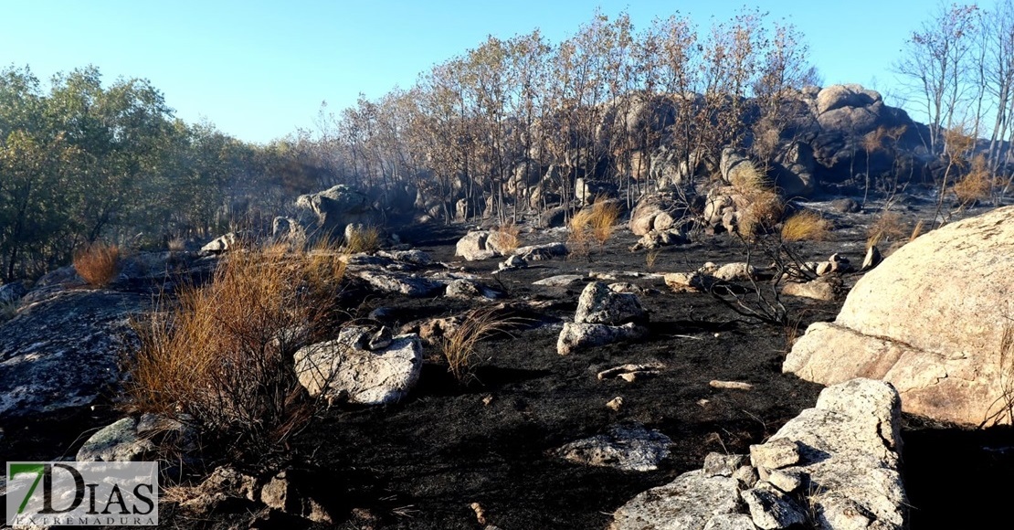 Emplean tres horas en extinguir un incendio en Valencia de Alcántara