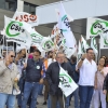 Concentración de los trabajadores de Tenorio frente al Universitario de Badajoz