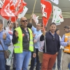 Concentración de los trabajadores de Tenorio frente al Universitario de Badajoz