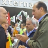 Concentración de los trabajadores de Tenorio frente al Universitario de Badajoz