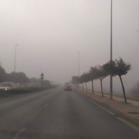 Badajoz amanece con nieblas espesas