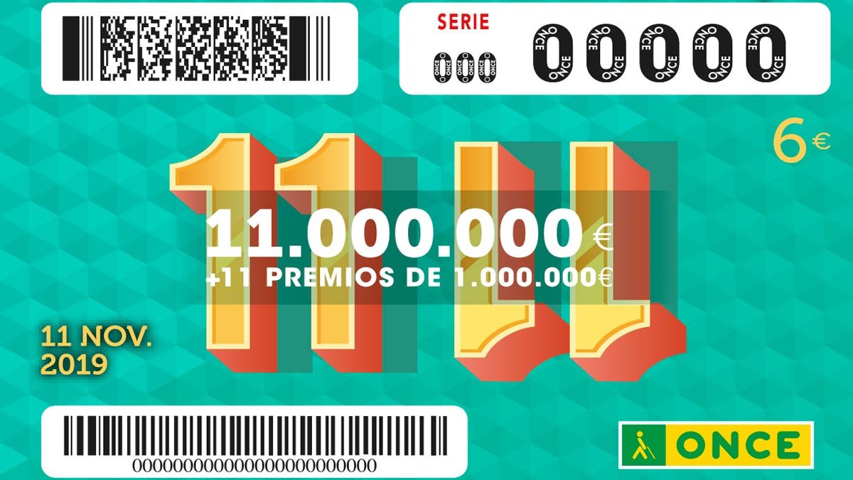 La ONCE deja 1 millón de euros en Badajoz con el sorteo extraordinario del 11 del 11