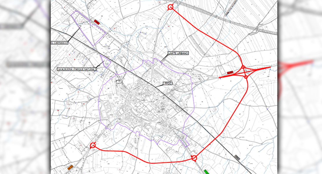 Aprobada la redacción del proyecto de construcción de la variante de la EX-103 a su paso por Llerena