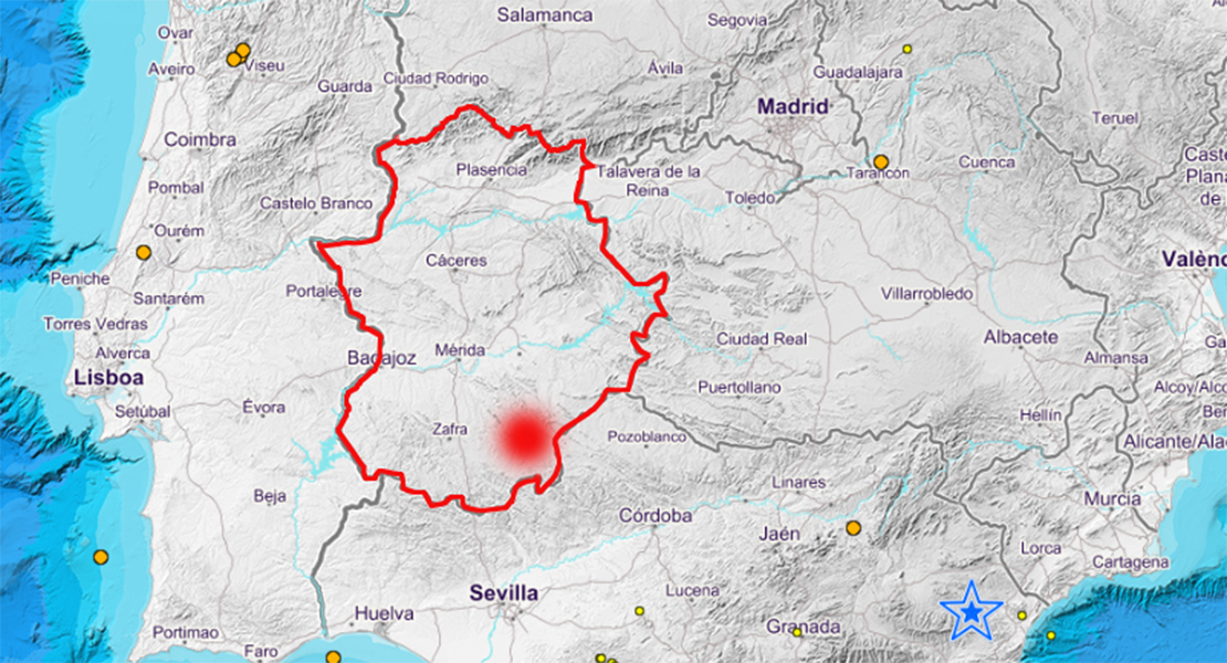 Un microseísmo hace temblar la provincia de Badajoz