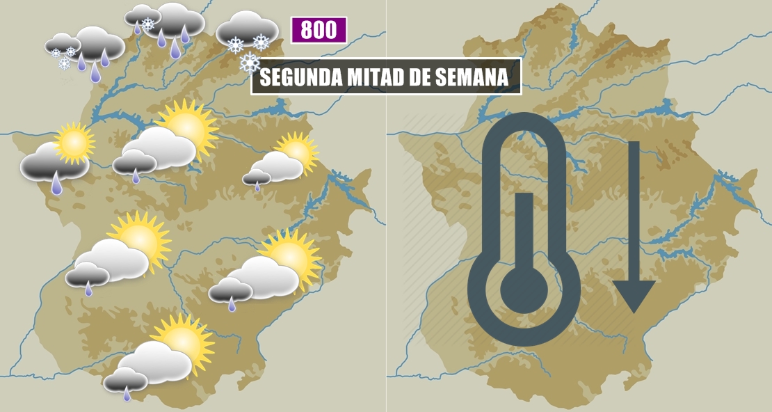 La cota de nieve caerá esta semana a los 800 metros en Extremadura