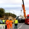 Cortan la EX-112 por el accidente de un tráiler