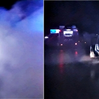 Un vehículo ardiendo causa retenciones en la A5 entre Badajoz y Mérida
