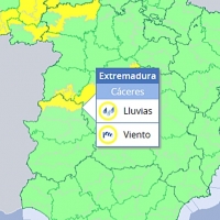 El norte extremeño en alerta por viento y lluvia