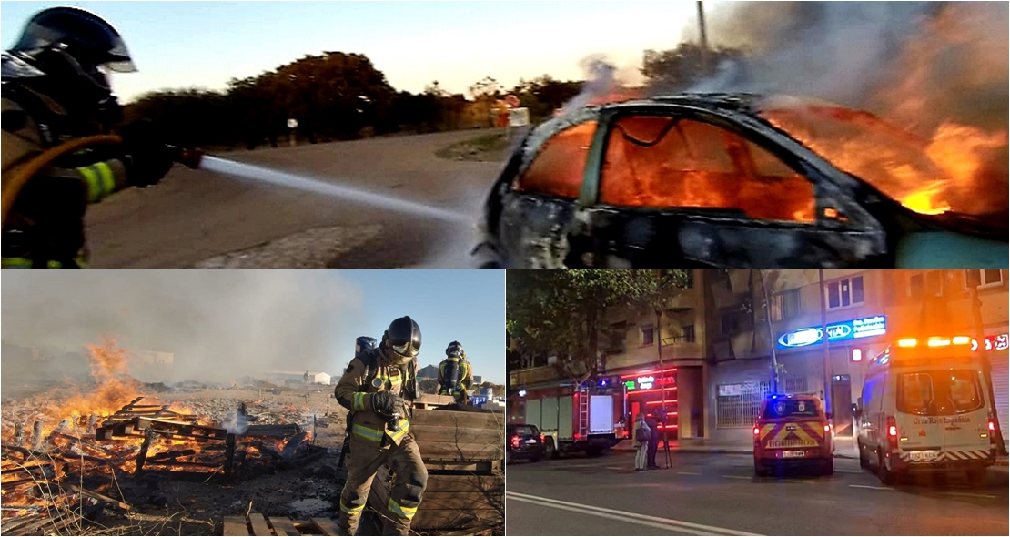 Tres incendios en varios puntos de Badajoz en escasas horas