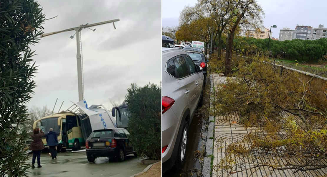 Imágenes que deja el temporal a su paso por Extremadura