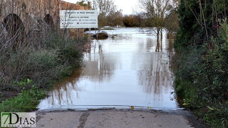 La crecida del Gévora hace aumentar el caudal del Guadiana