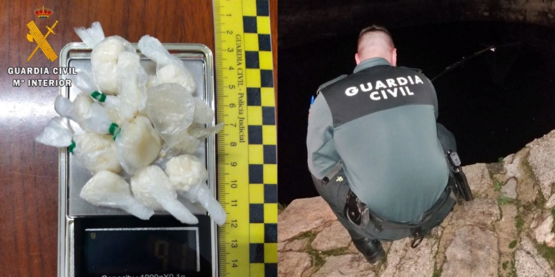 Arroja a un pozo 54 dosis de cocaína e intenta huir de la Guardia Civil