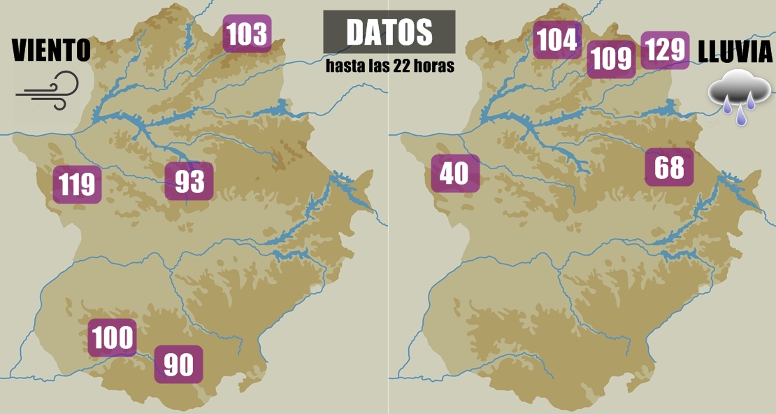 ELSA: Datos hasta las 22 horas. Comienzan las horas más intensas