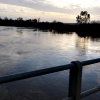 La crecida del Gévora hace aumentar el caudal del Guadiana