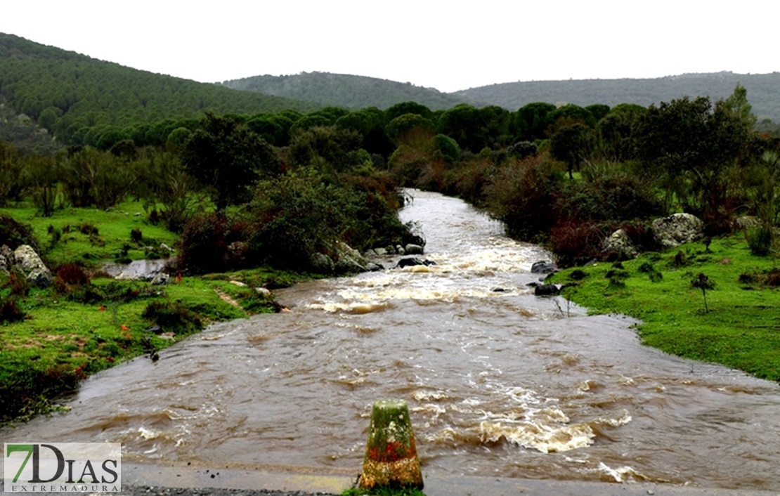 Los arroyos y ríos de Sierra de San Pedro también bajan con fuerza