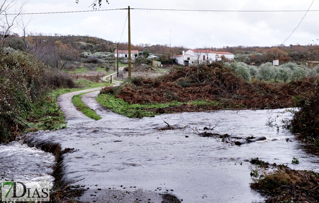 Los arroyos y ríos de Sierra de San Pedro también bajan con fuerza