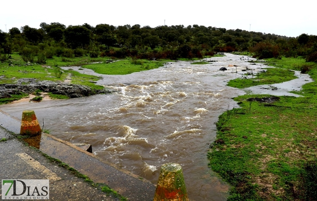 Los arroyos y ríos de Sierra de San Pedro también bajan con fuerza