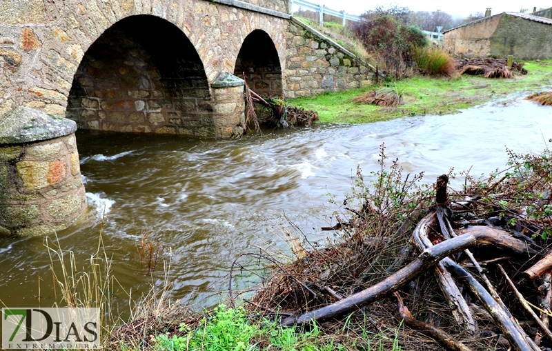 Los arroyos y ríos de Sierra de San Pedro también bajan con fuerza