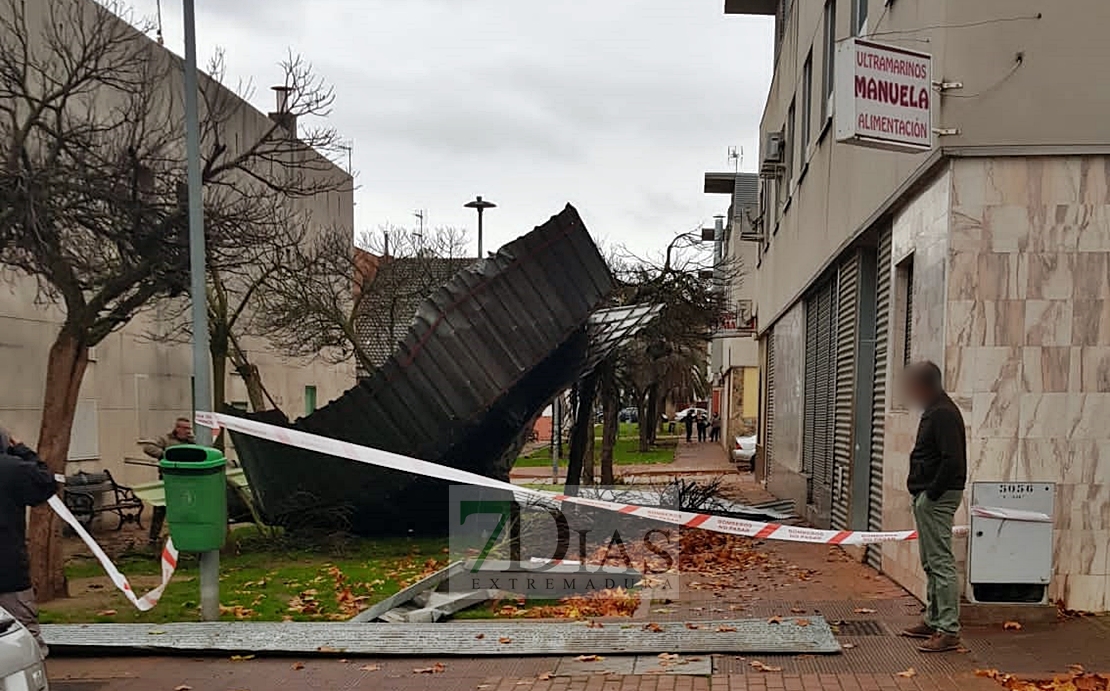 La borrasca ELSA hace estragos en la capital pacense