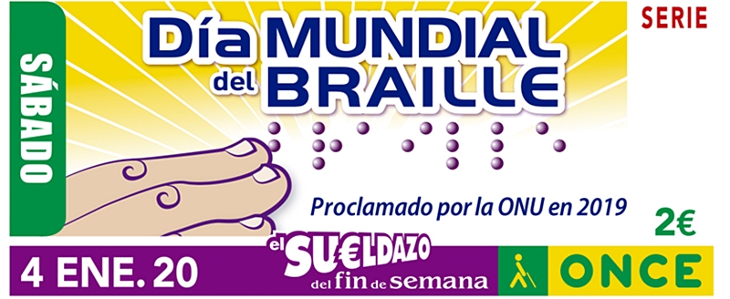 El cupón de la ONCE celebra el Día Mundial del Braille